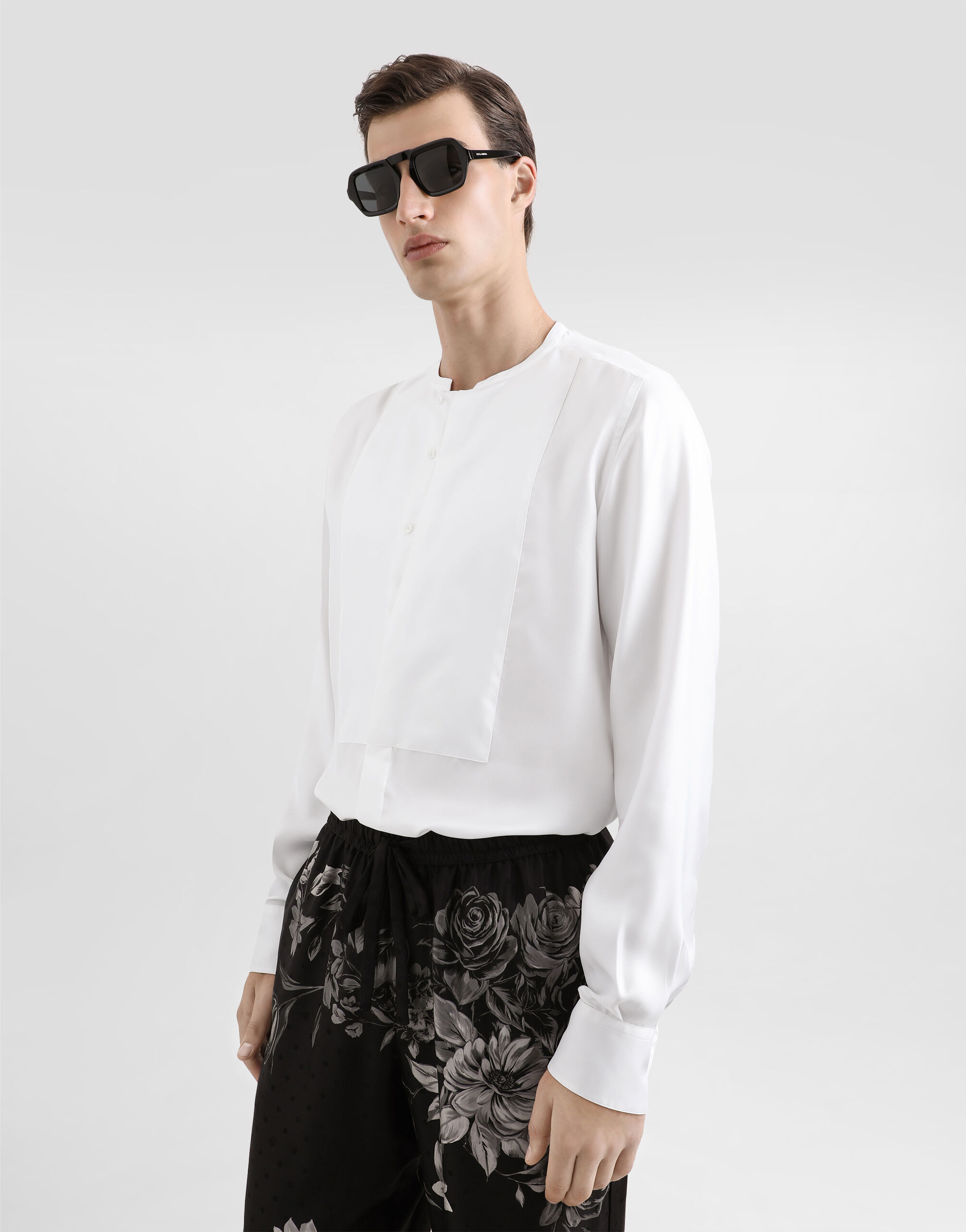 Silk twill martini shirt in White for Men | Dolce&Gabbana®