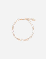 Dolce & Gabbana Twisted wire chain bracelet in red gold 18Kt White WBQD1GWPAVE