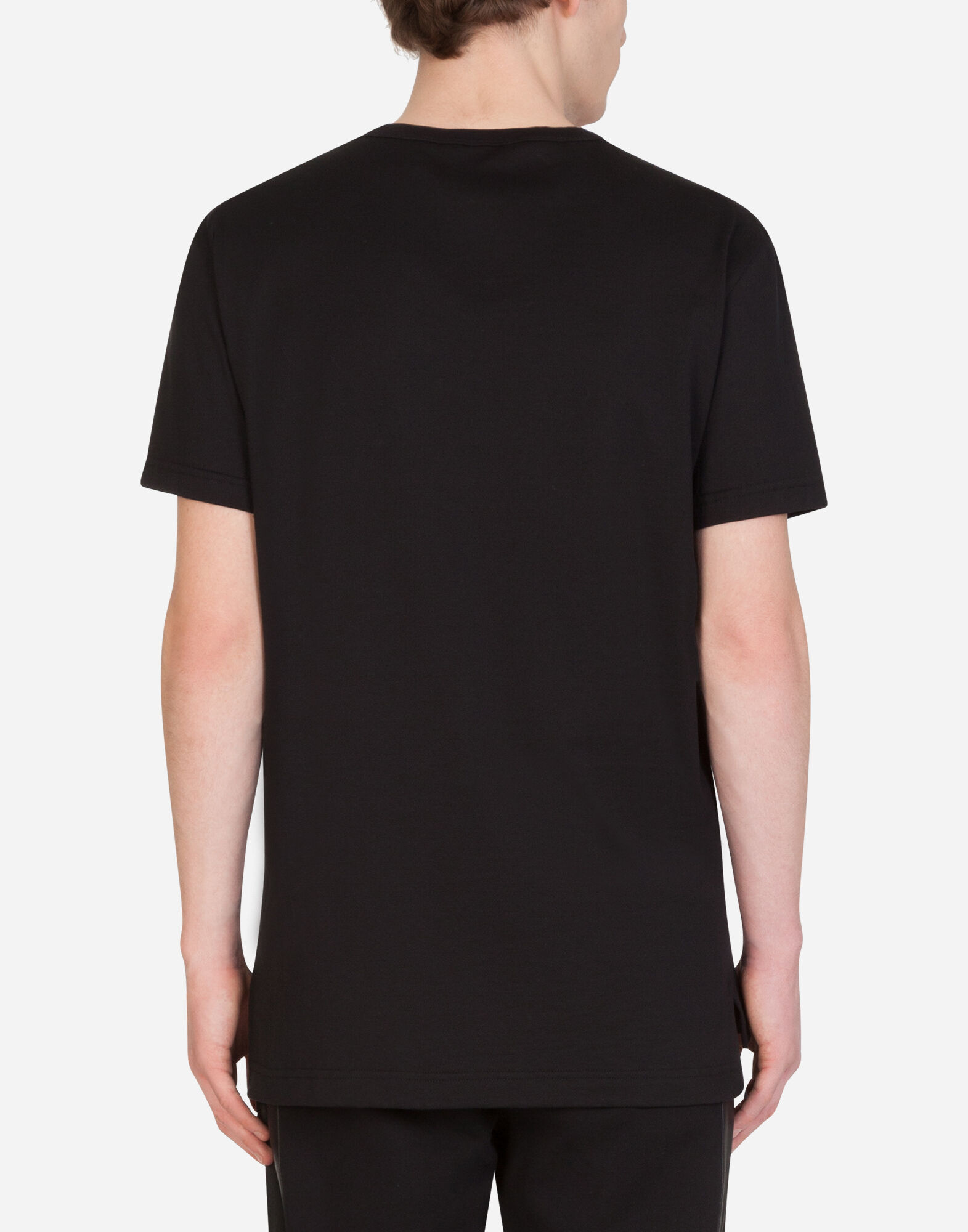 【Dolce&Gabbana】フロック プリント コットン Tシャツ Blackのメンズ フロックプリント コットン Tシャツ | Dolce&Gabbana®