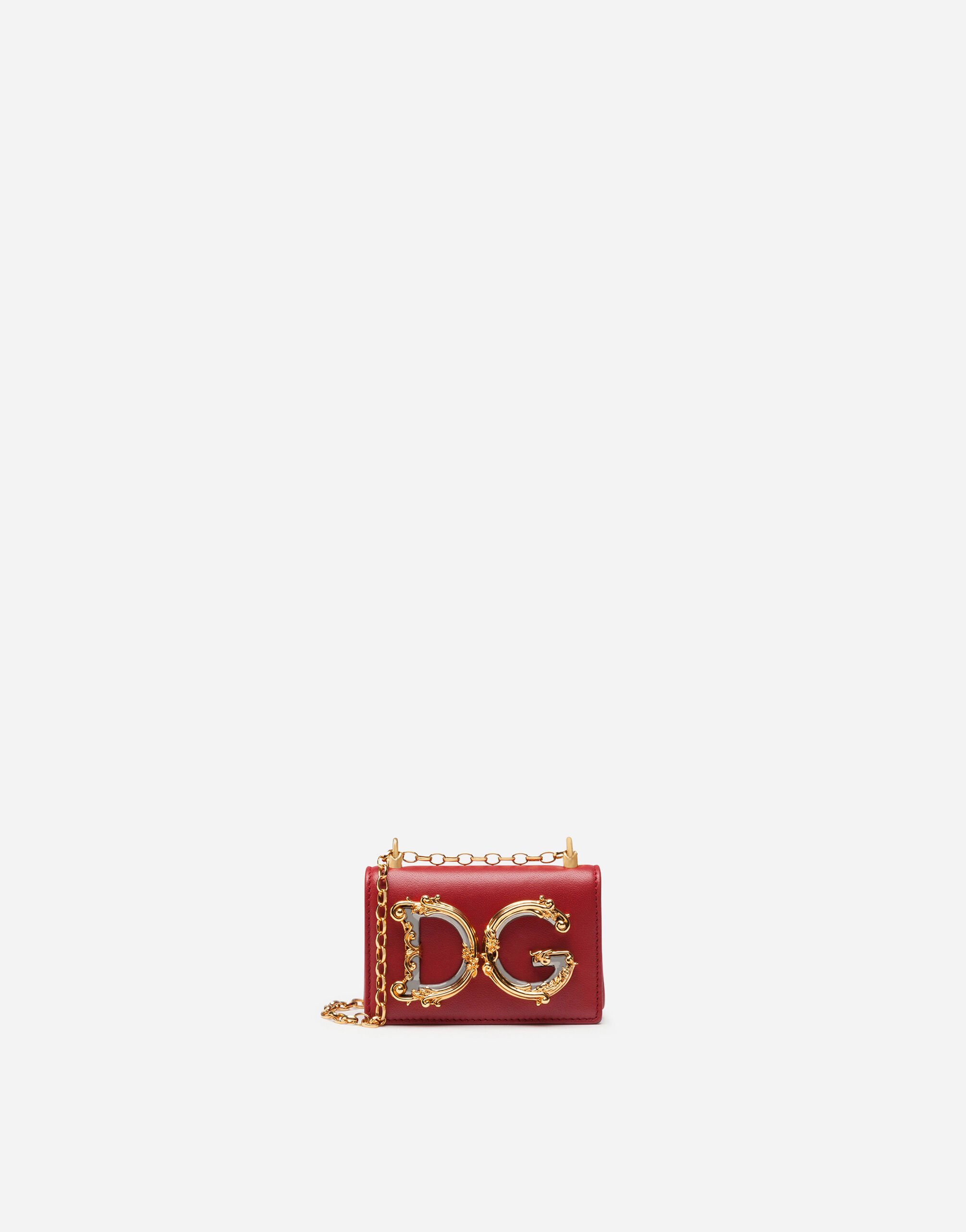 Dolce & Gabbana DG GIRLS マイクロバッグ スムースカーフスキン レッド BB6498AQ963