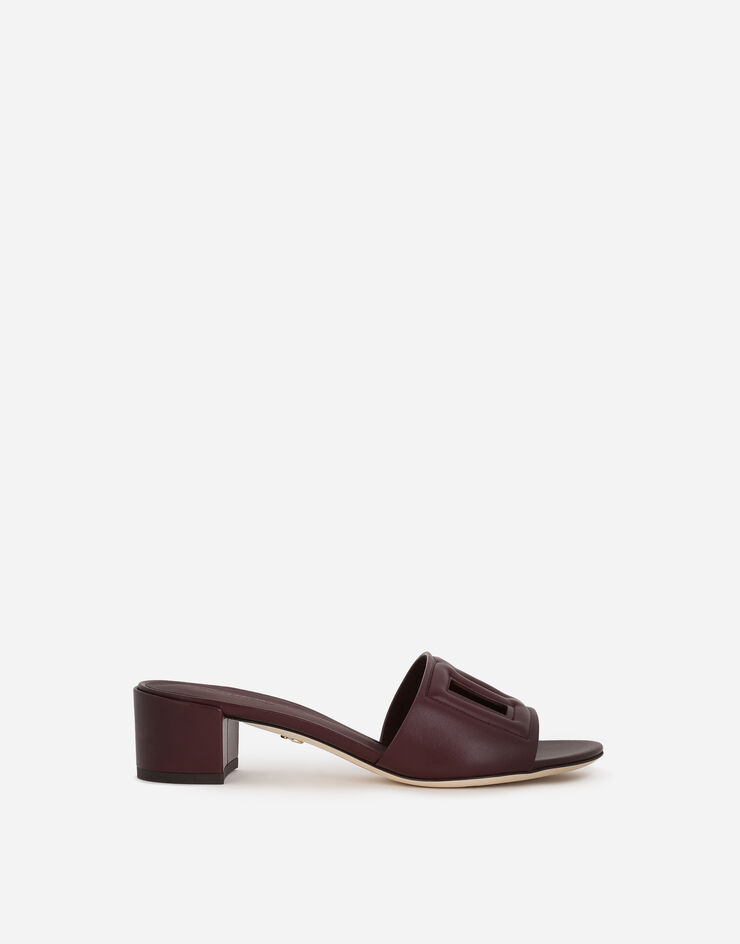 Dolce & Gabbana Calfskin mules with DG Millennials logo Bordeaux CR1139AY329