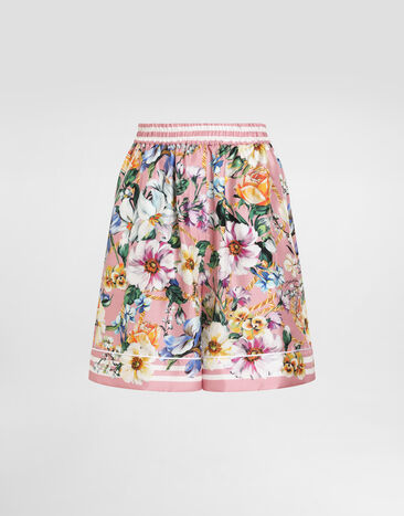 Dolce & Gabbana Floral-print silk pajama shorts Black FTBM0TFU21E