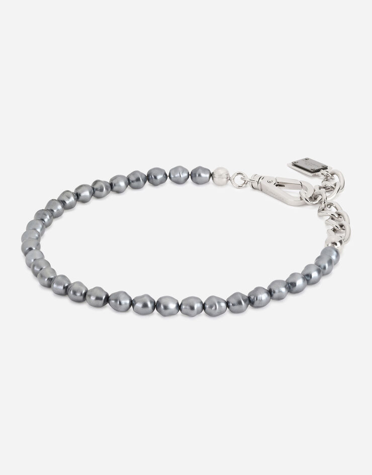 Dolce & Gabbana Collar redondo con perlas Plateado WNN7P1W1111