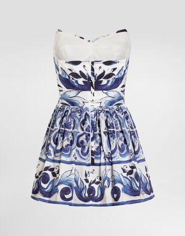 Dolce & Gabbana Majolica-print cotton satin dress Print I6KI3WHS5T1