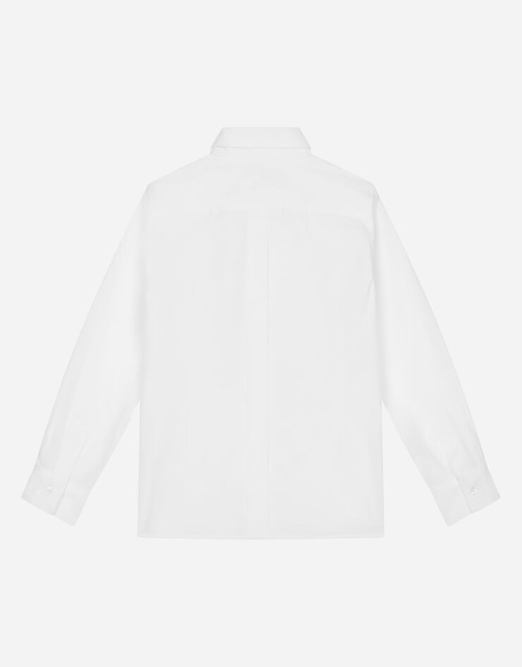 DolceGabbanaSpa Camisa de esmoquin en jacquard de popelina con logotipo DG Blanco L43S88G7KK8