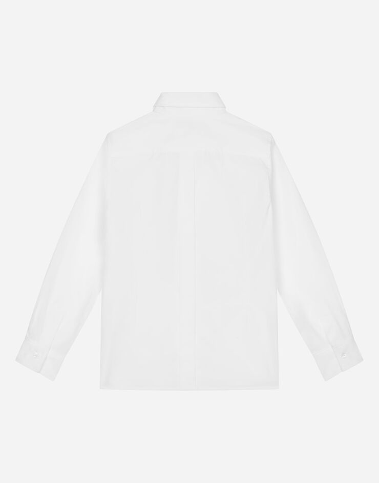 DolceGabbanaSpa Poplin jacquard tuxedo shirt with DG logo White L43S88G7KK8