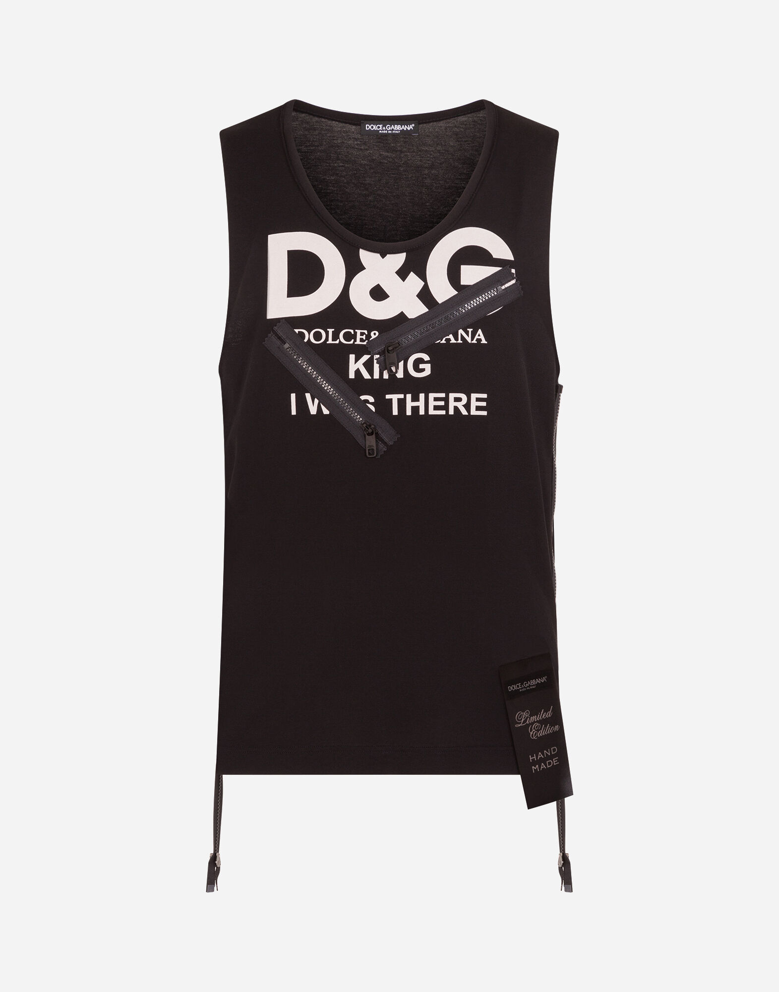Sleeveless t-shirt with DG print and zipper