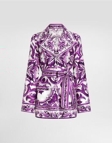 Dolce & Gabbana Majolica-print twill shirt Multicolor F5Q03THI1TK