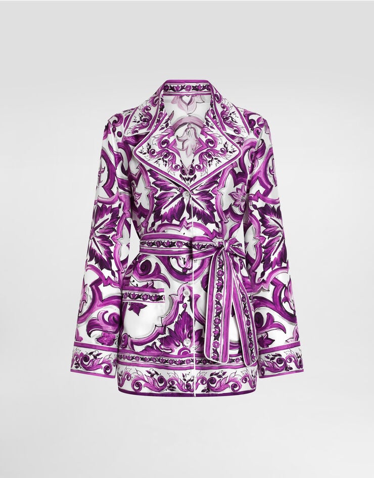 Dolce & Gabbana Majolica-print twill shirt Multicolor F5Q03THI1TK