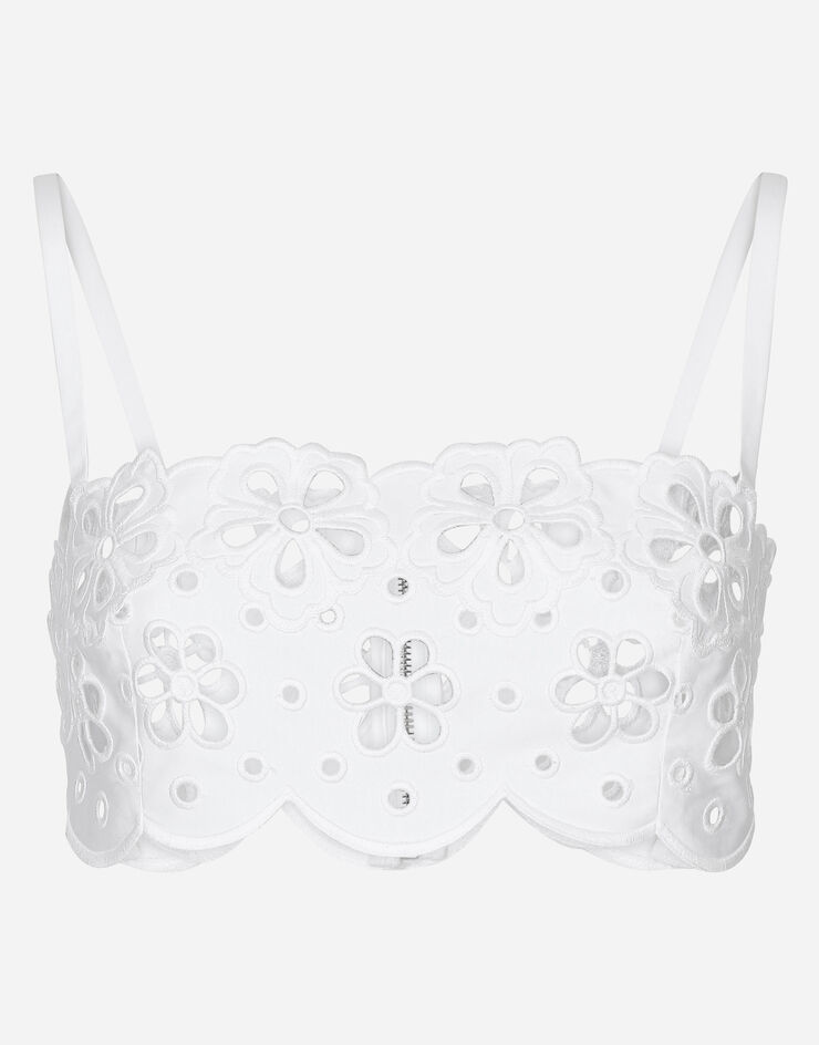 Dolce & Gabbana 挖剪刺绣棉质上衣 白 F7AD1TGDCMT