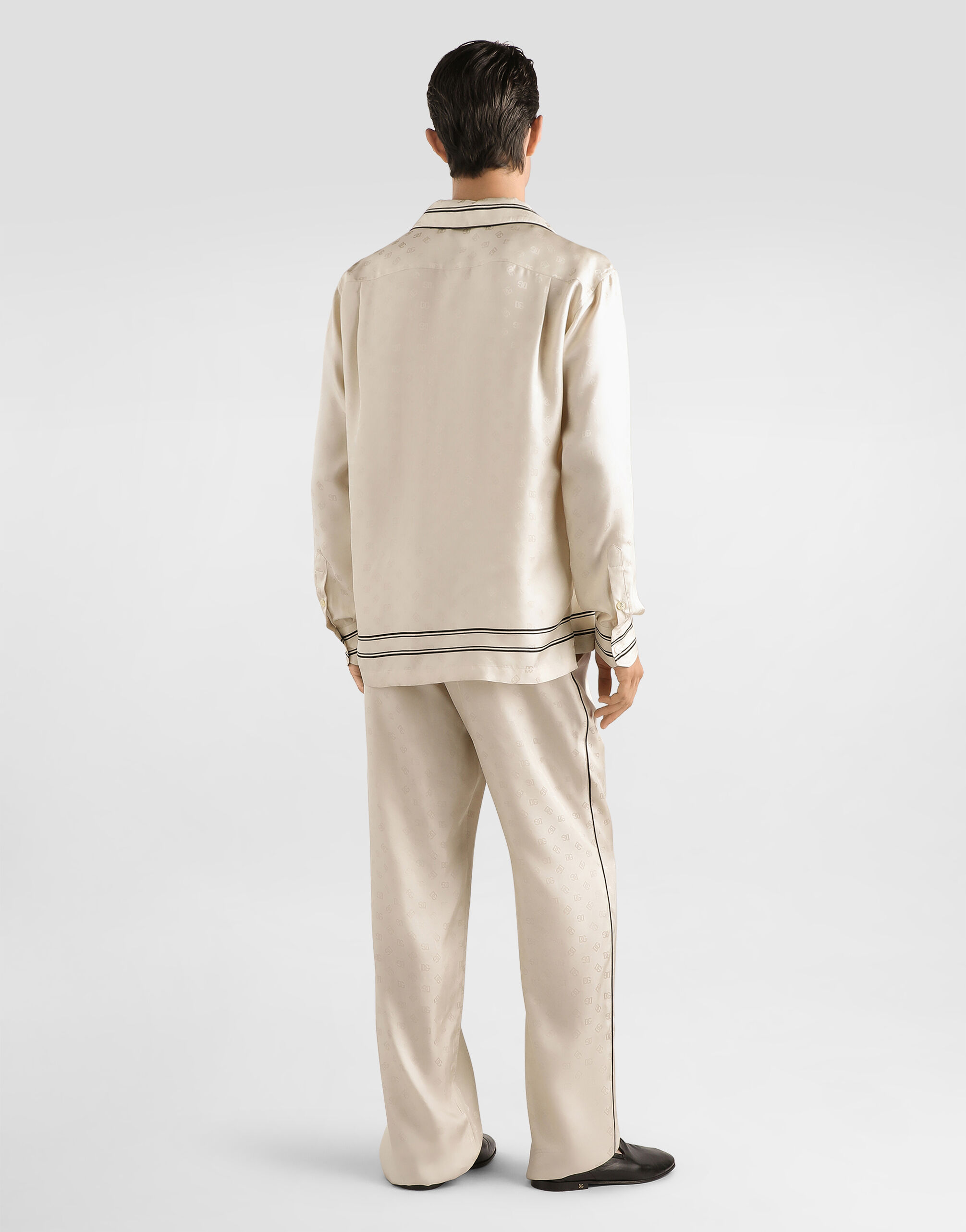 Logo and stripe-print twill trousers - thumbnail 3
