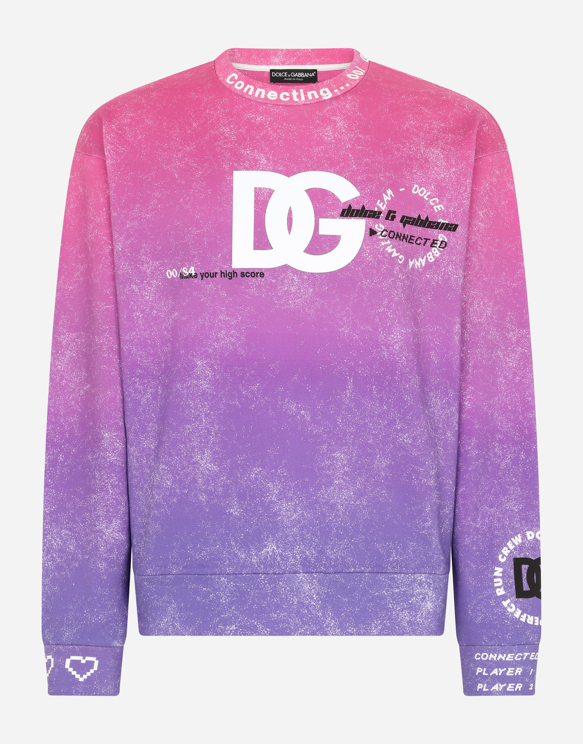スウェット・トレーナー DOLCE & GABBANA COTTON JERSEY SWEATSHIRT WITH COIN PRINT Dolce & Gabbana Reverse Jersey Hoodie With Hood And Coin