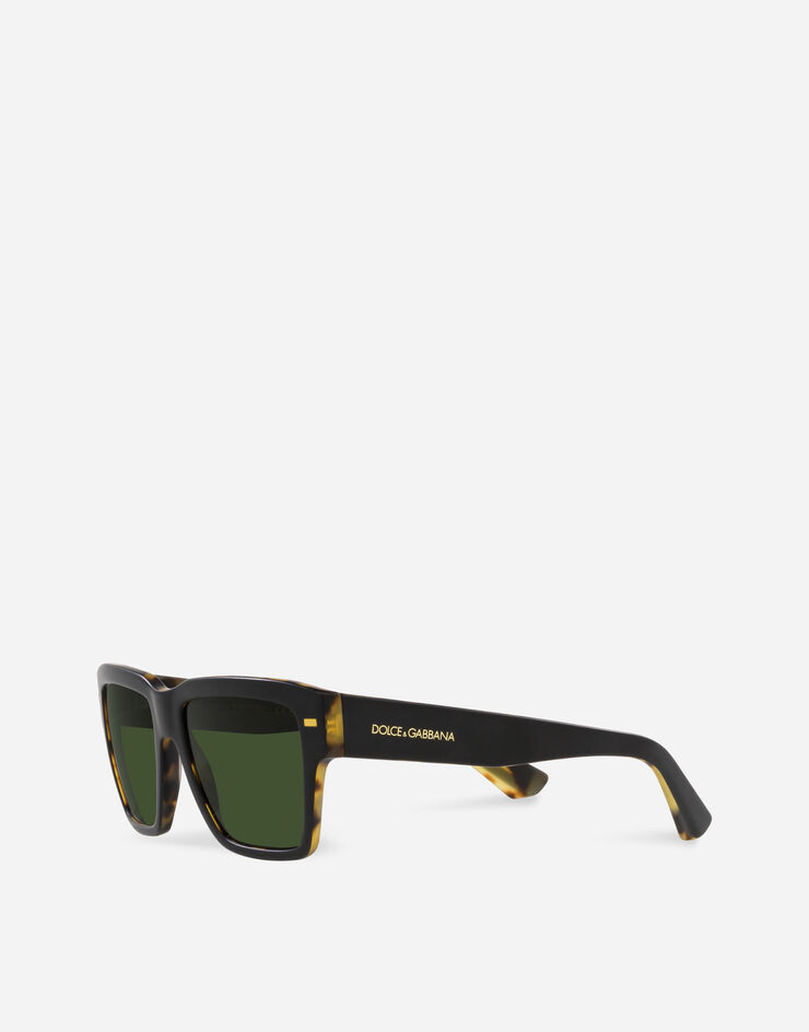 Dolce & Gabbana Sonnenbrille Lusso Sartoriale Mattschwarz auf Havannagelb VG443BVP471