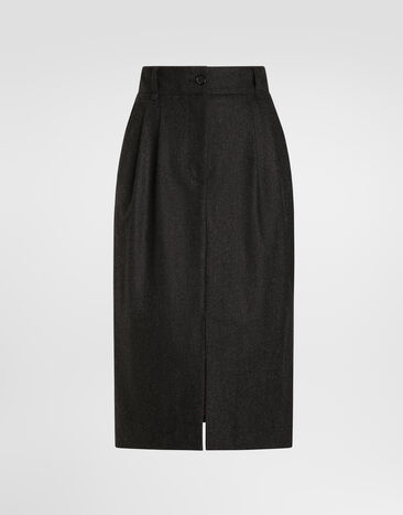 Dolce & Gabbana Wool flannel skirt Grey F4DGHTFU291