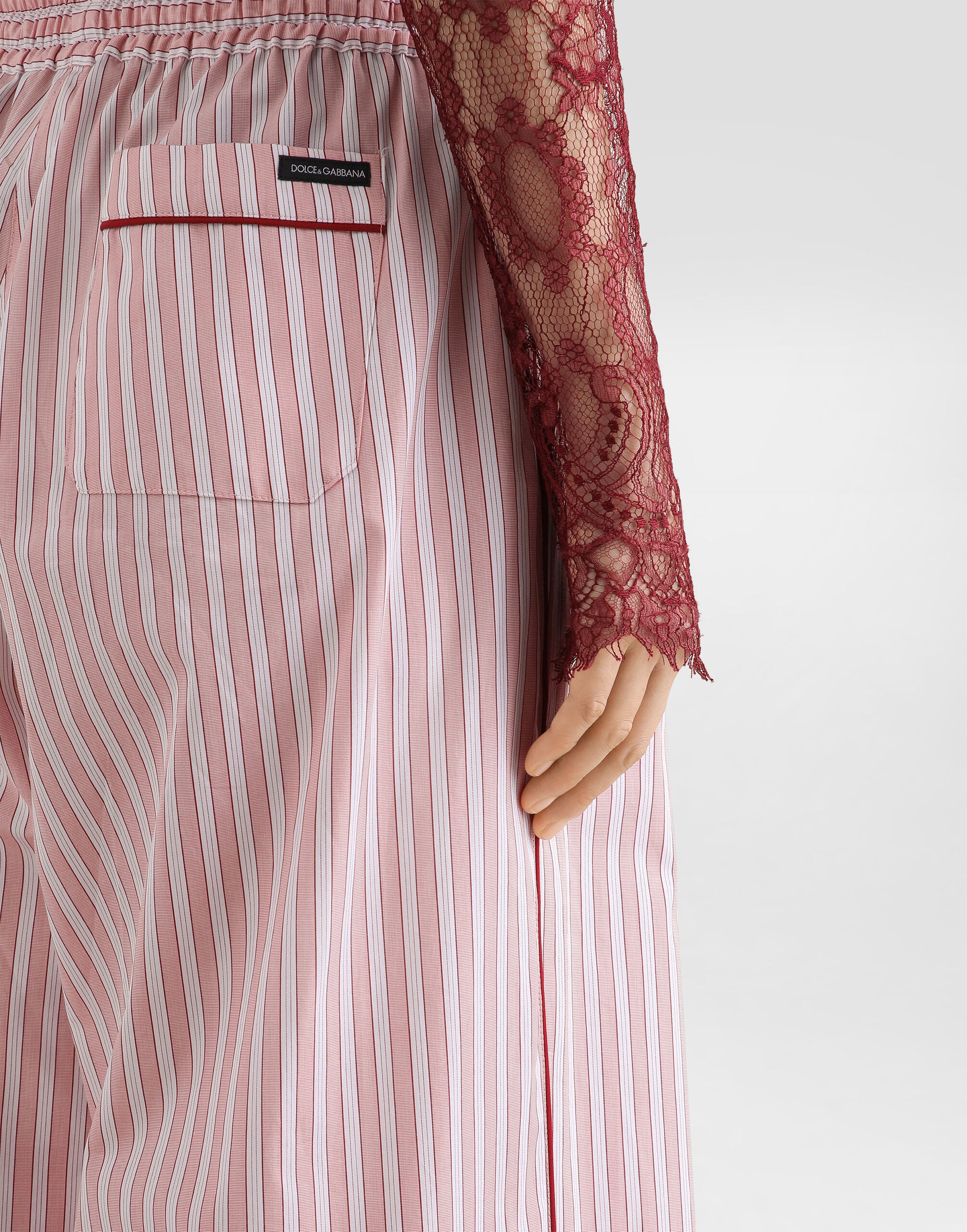 Striped poplin trousers in Multicolor for Women | Dolce&Gabbana® US
