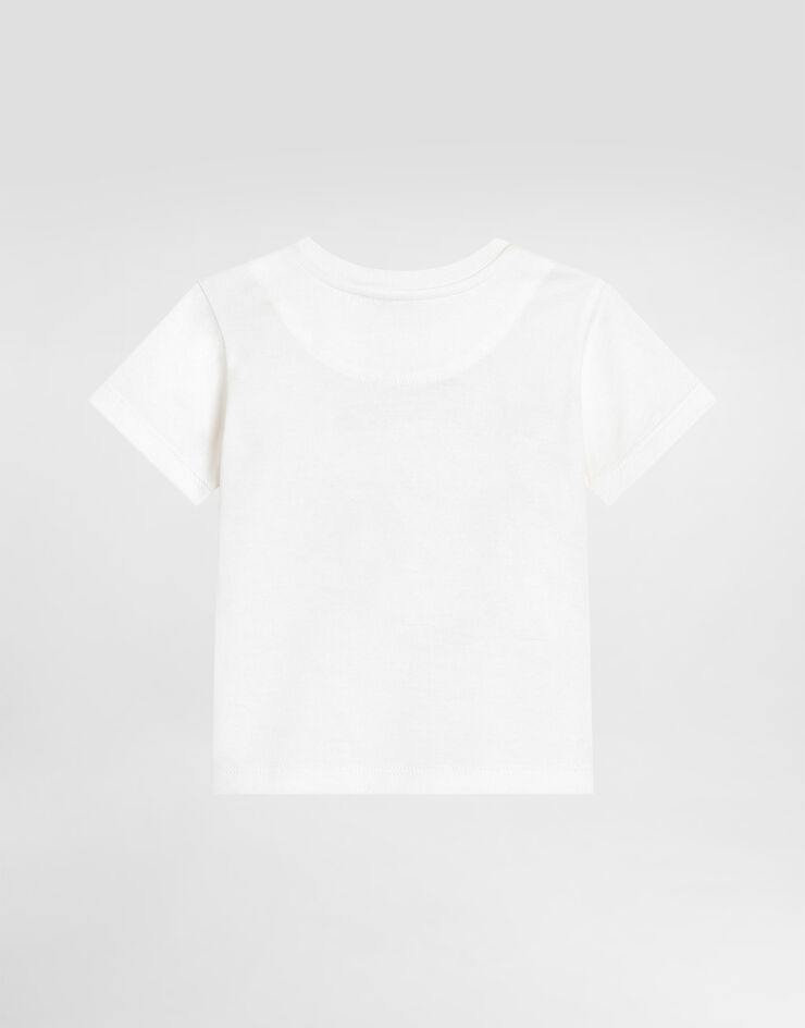 Dolce & Gabbana Jersey t-shirt with leopard print and DG patch Dolce & Gabbana Jersey t-shirt with leopard print and DG patch White L1JT7WG7PNH