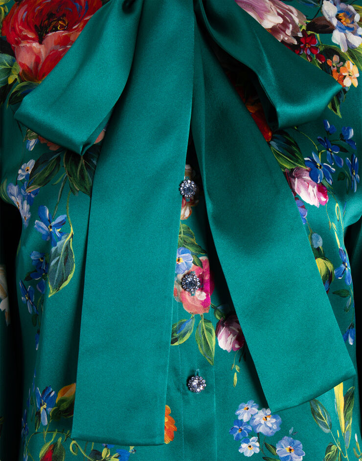Dolce & Gabbana Rose-print satin shirt Multicolor I5681ZHI12R