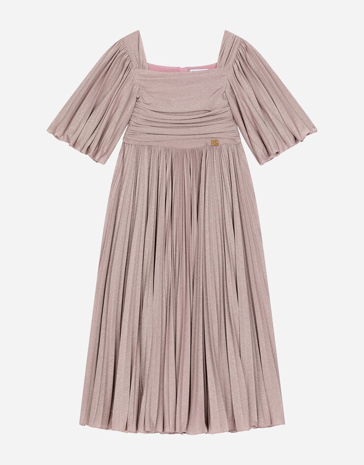 Dolce & Gabbana Plisseekleid aus Lurex Rosa L53DQ7G7K2R