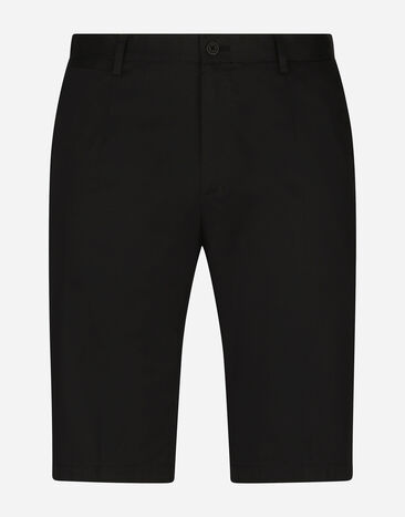 Dolce & Gabbana Bermudas de algodón elástico con parche DG Negro GWRREZGG869