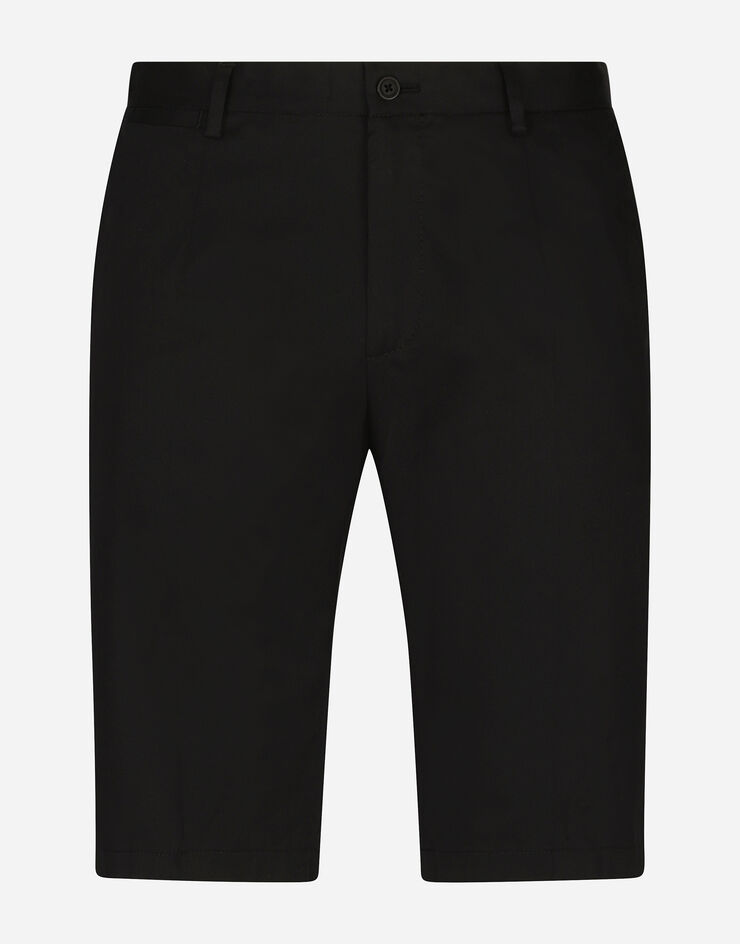 Dolce & Gabbana Bermudas de algodón elástico con parche DG Negro GWRREZGG869