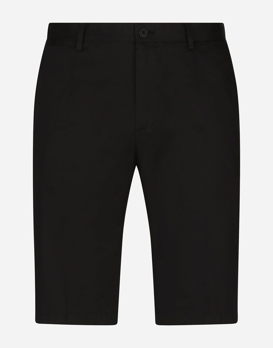 Stretch cotton shorts with DG patch