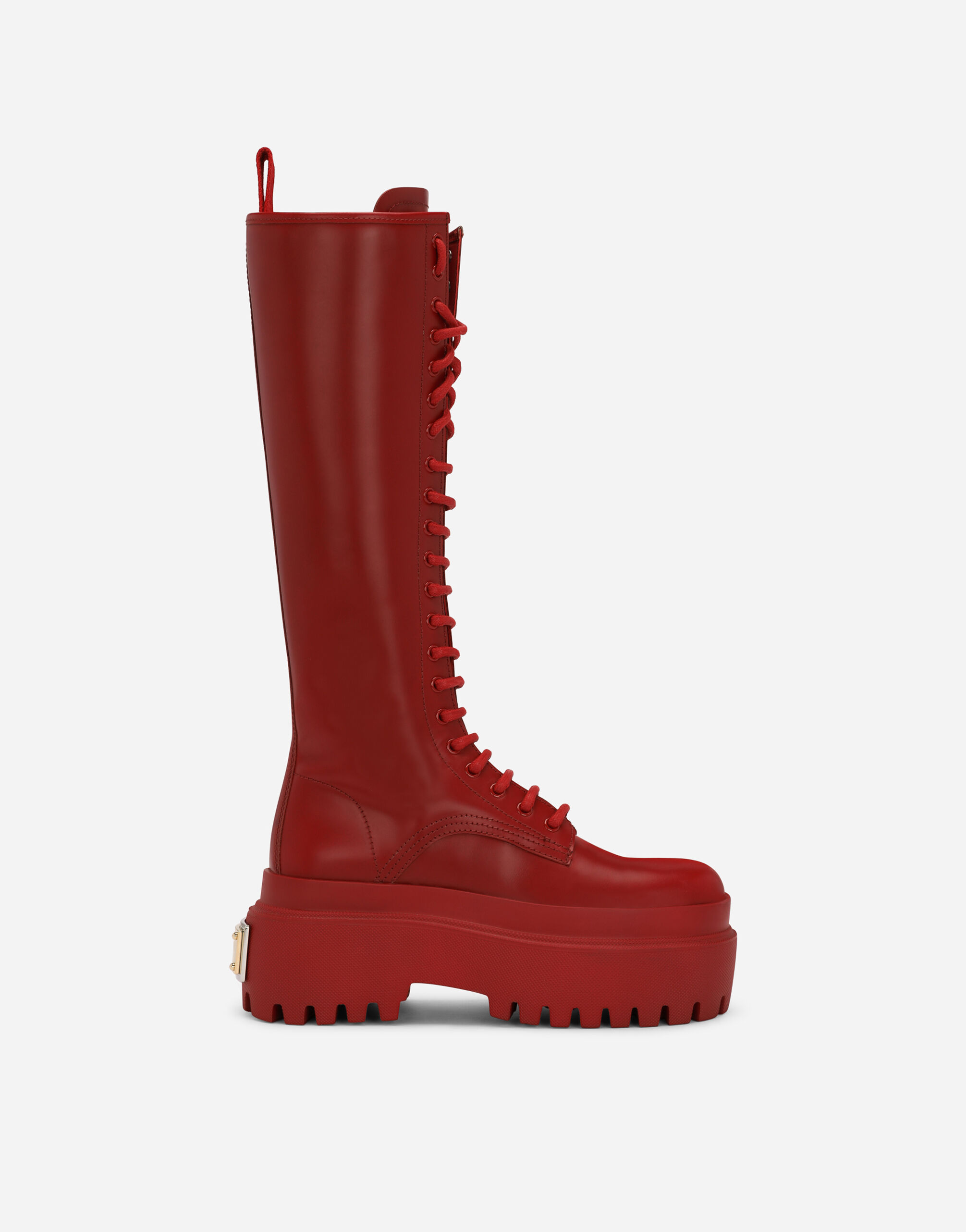 Brushed calfskin boots in Red for Dolce Gabbana US