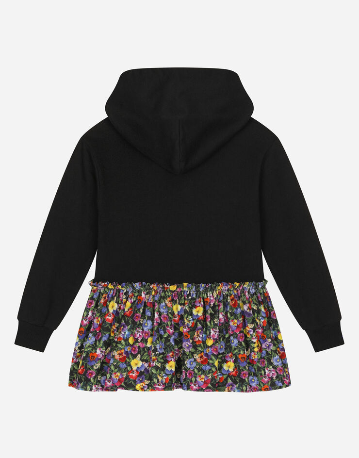 DolceGabbanaSpa Long-sleeved dress with hood and gathered skirt Multicolor L5JD6VG7KC8