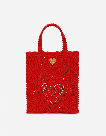 Dolce & Gabbana Small cordonetto lace Beatrice shopper Red BB6002A1001