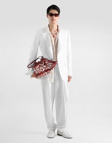 Dolce & Gabbana جاكيت Sicily light من كتان بصدر أحادي الأزرار White G2QS6TGK444