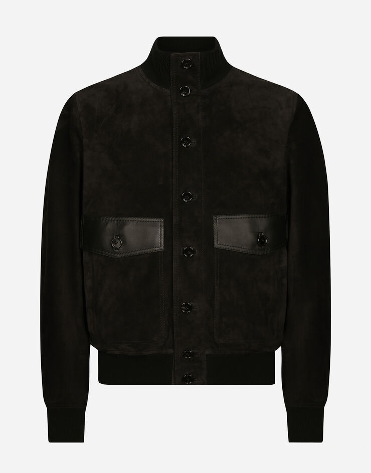 Dolce & Gabbana Cazadora de cuello alto de ante Negro G9AWZLHULU2