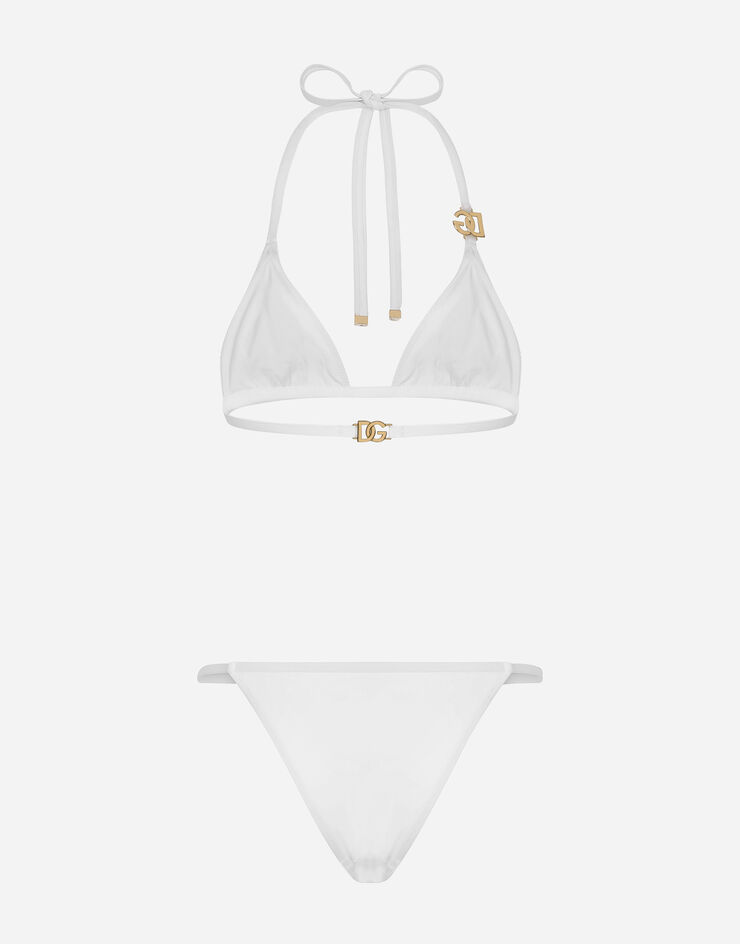 Dolce & Gabbana Бикини с треугольными чашечками и логотипом DG белый O8B76JONO12