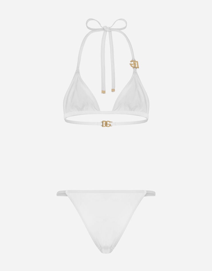 Dolce & Gabbana Bikini de triángulo con logotipo DG Blanco O8B76JONO12