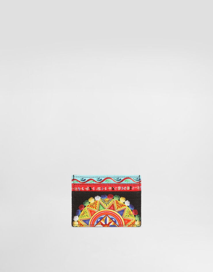 Dolce & Gabbana Carretto-print canvas card holder Multicolor BI0330A0890