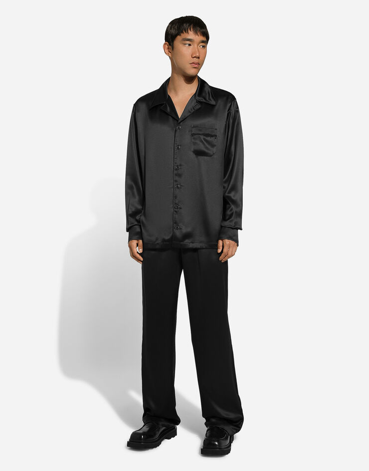 Dolce & Gabbana 실크 파자마 팬츠 블랙 GVRMATFU1AU