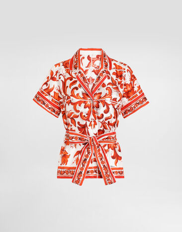 Dolce & Gabbana Majolica-print vanity silk shirt Dolce & Gabbana Majolica-print vanity silk shirt Multicolor F5G67TGDDRE