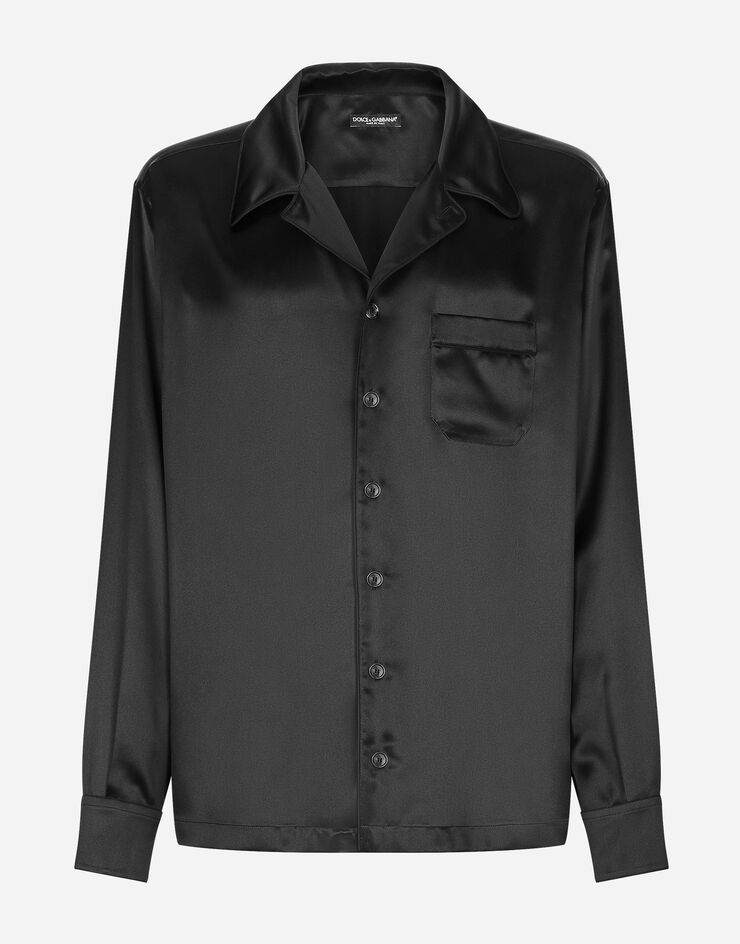 Dolce & Gabbana Camisa de seda Negro G5LF6TFU1AU