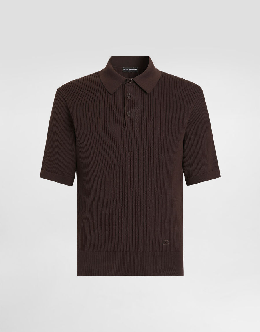 Micro-rib cotton polo shirt