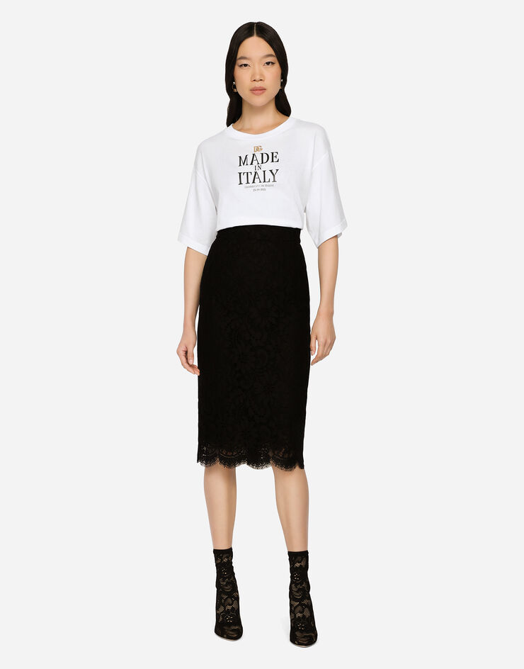 Dolce & Gabbana Lace midi skirt Black F4BSQTFLM8X