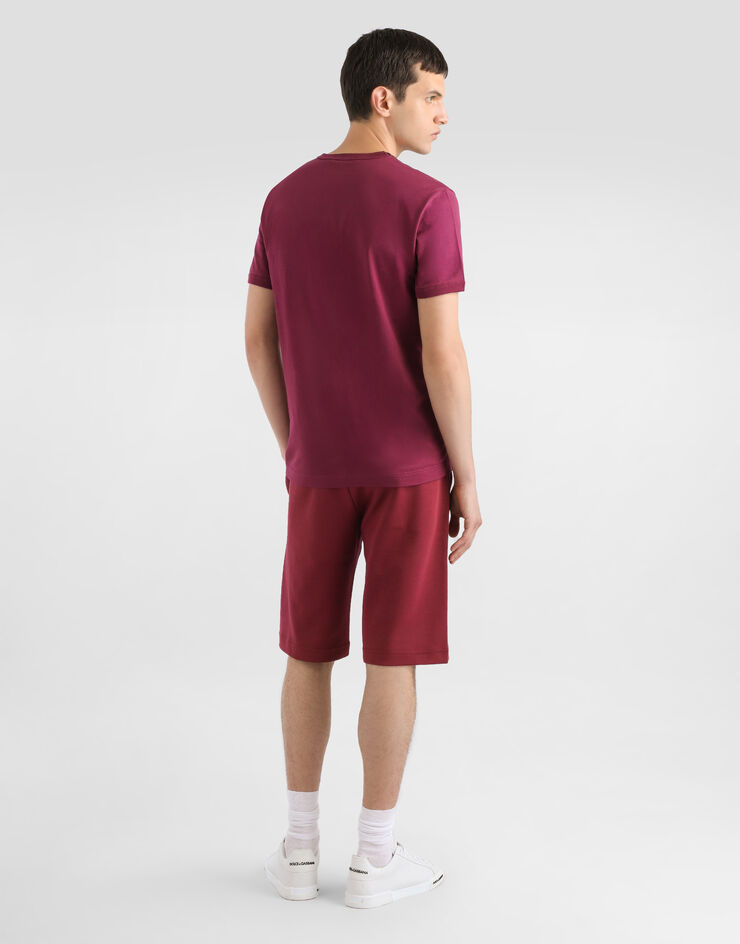 Dolce & Gabbana Jersey jogging shorts with embroidery Bordeaux GVF8AZHU7H9