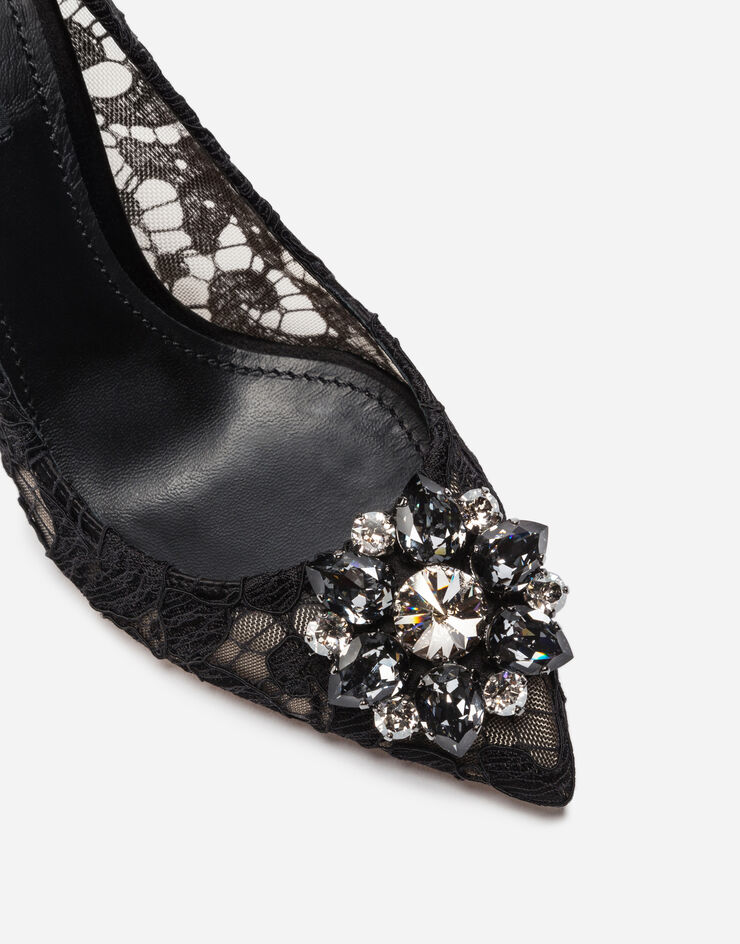 Dolce & Gabbana Lace rainbow pumps with brooch detailing Black CD0101AL198