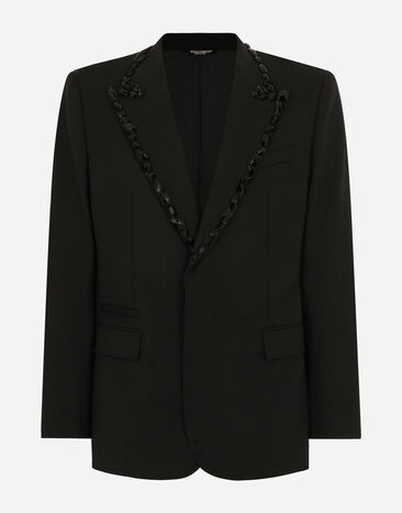 Dolce & Gabbana Sicilia single-breasted tuxedo jacket with rhinestones Black LB1A58G0U05