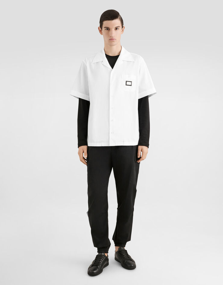 Dolce & Gabbana Cotton Hawaiian shirt with branded tag White G5JH9TGK307