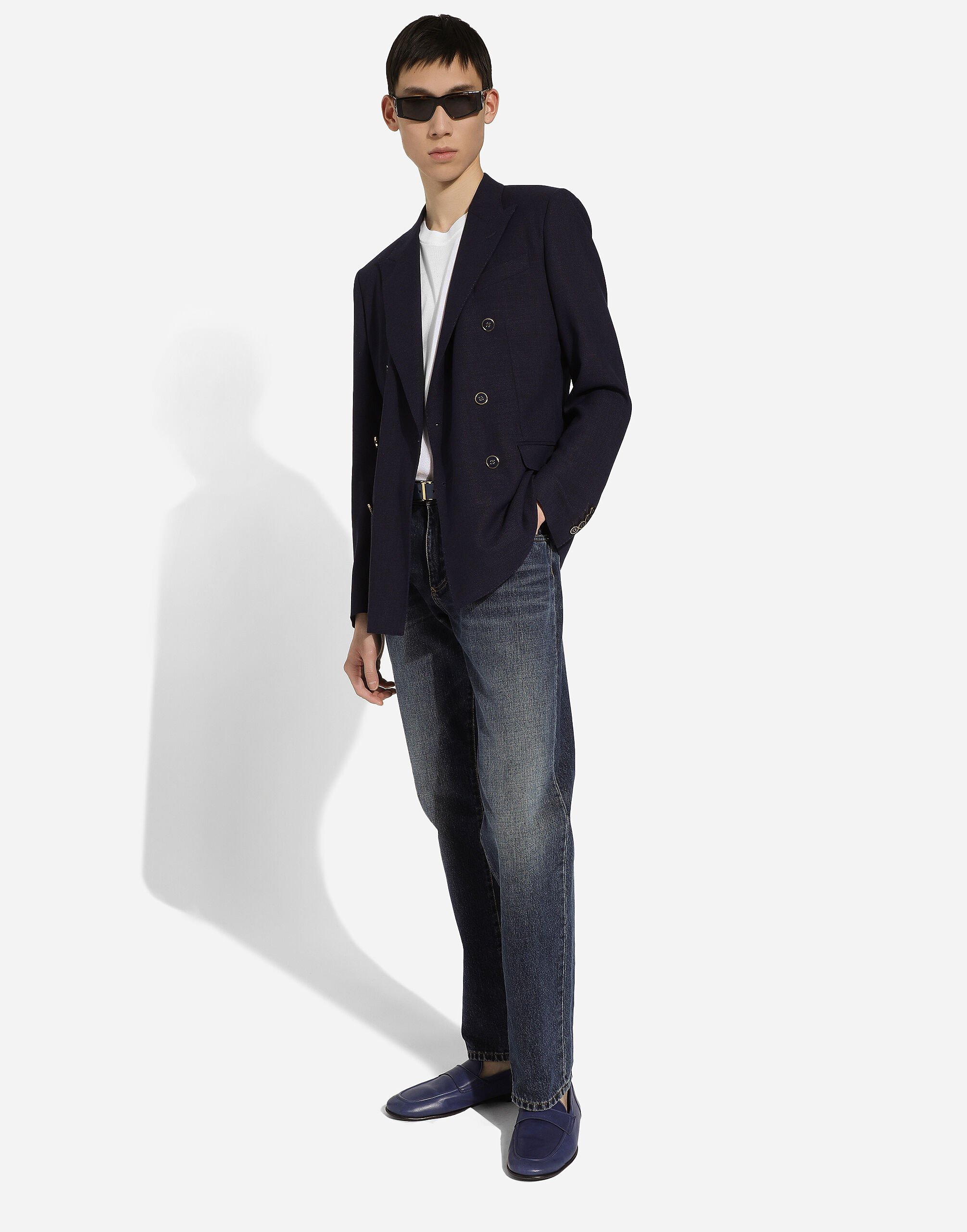 ジャケット DOLCE & GABBANA VIRGIN WOOL JACKET Double-breasted virgin wool Taormina-fit jacket in Blue for