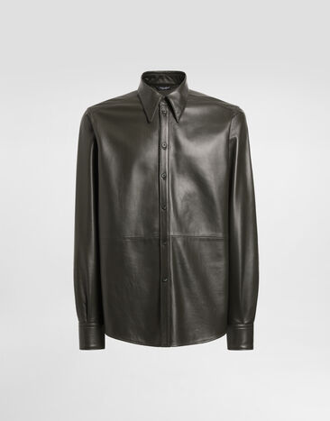 Dolce & Gabbana Nappa leather shirt Green G5NP9LHULFY