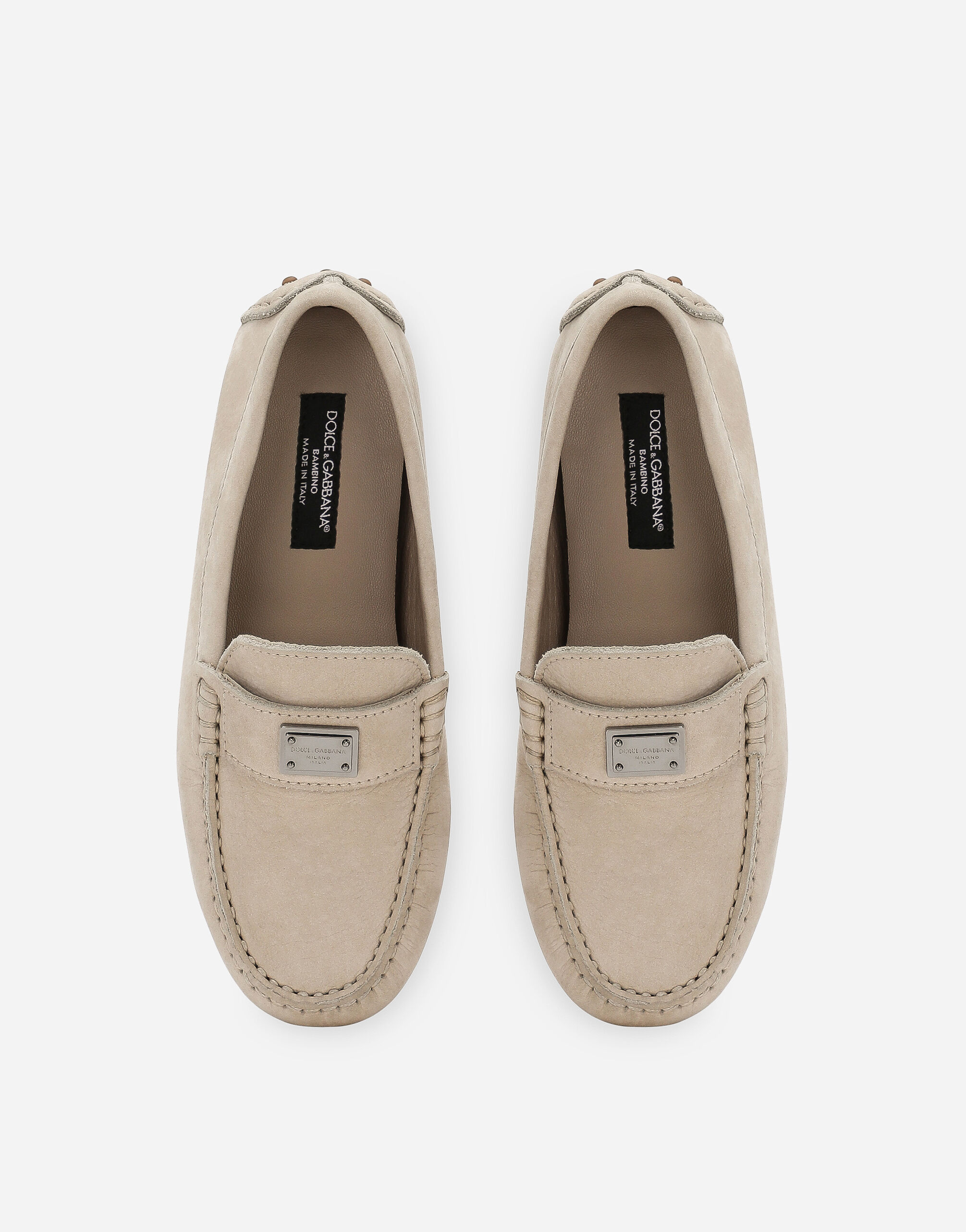 Nubuck loafers in Beige for Men Dolce Gabbana