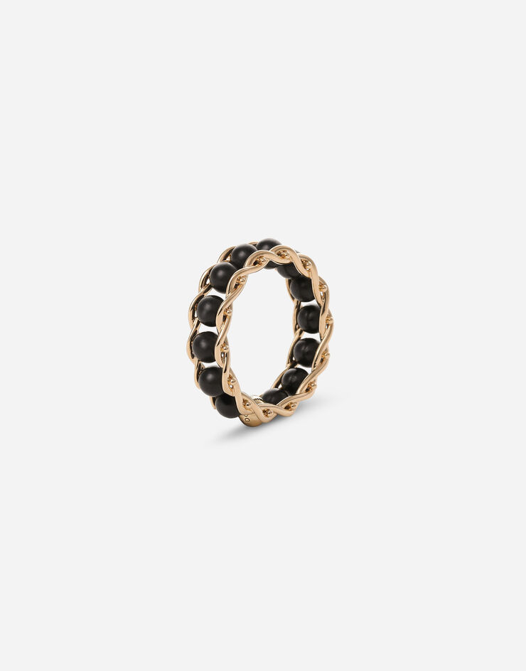 Dolce & Gabbana Tradition yellow gold rosary band ring with black jades Yellow gold WRLT1GWNFYE