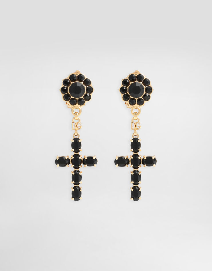Dolce & Gabbana Drop earrings with crosses Dolce & Gabbana Drop earrings with crosses Black WEQ4S3W1111