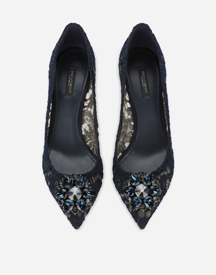 Dolce & Gabbana Lace rainbow pumps with brooch detailing Blue CD0066AL198