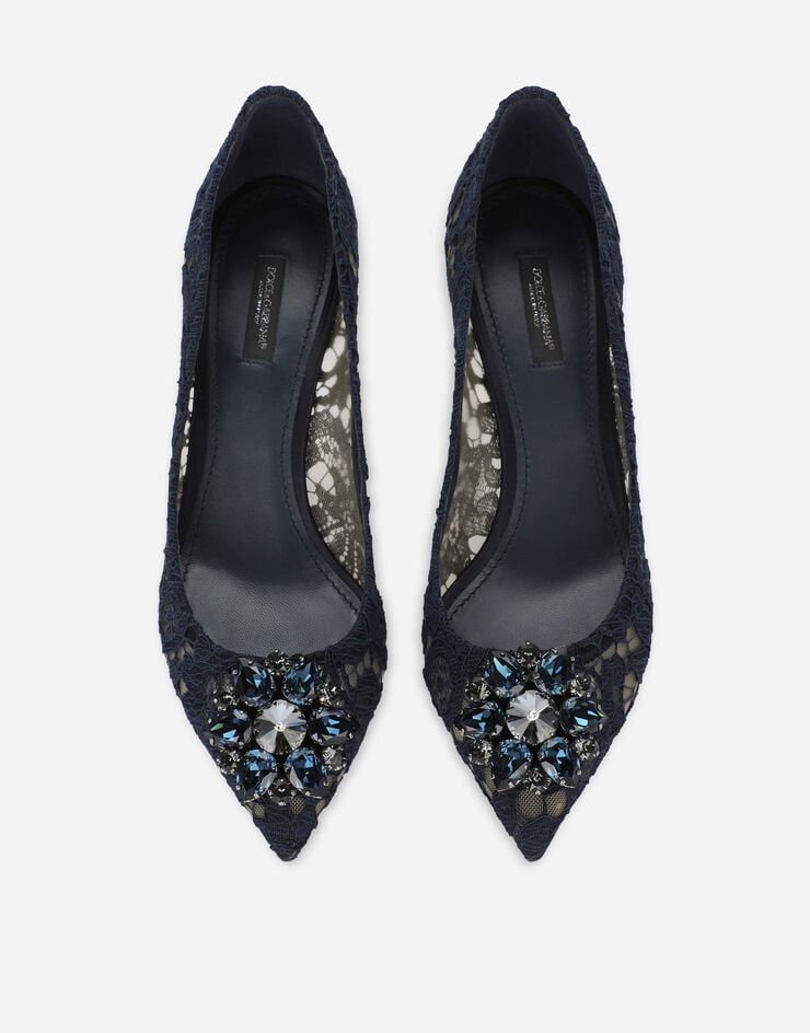 Dolce & Gabbana Lace rainbow pumps with brooch detailing Blue CD0066AL198