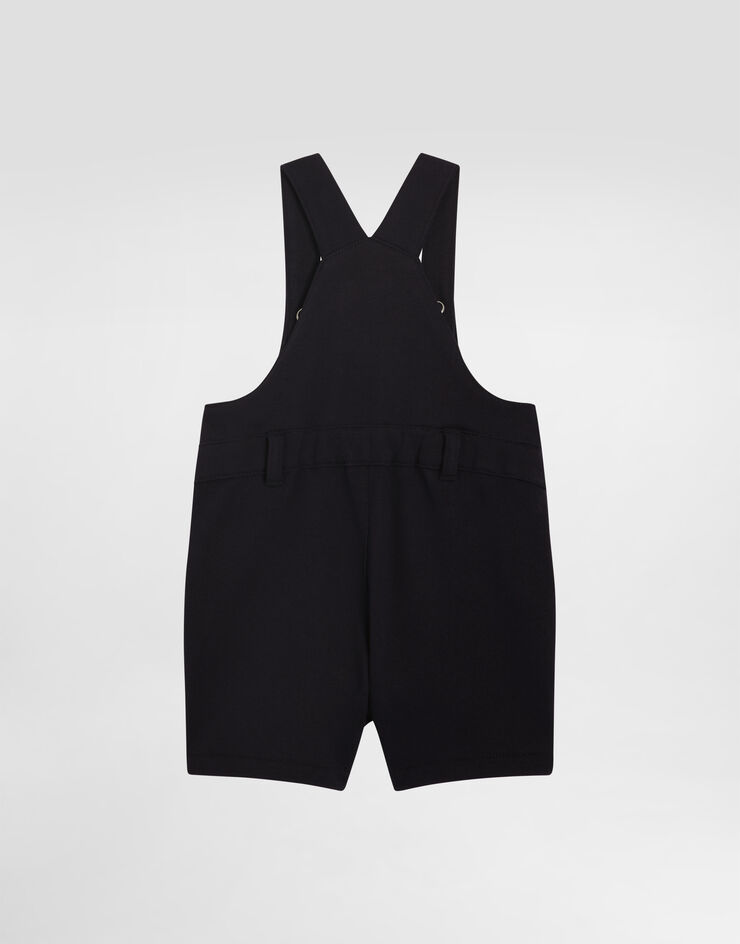 Dolce & Gabbana Fleece dungarees with DG logo Multicolor L1JQV4G7O7F